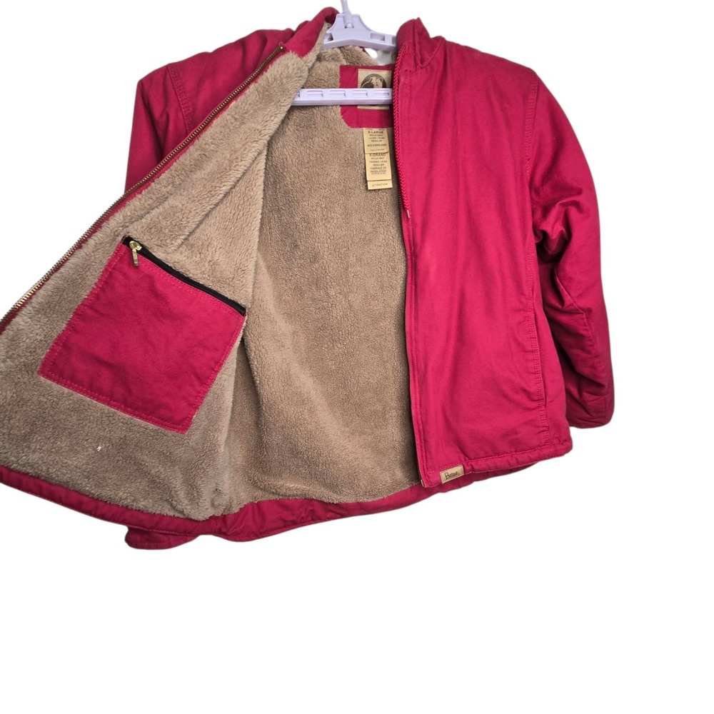 Berne Jacket Womens XL Pink Canvas Duck Work Workwear Sherpa Lined Hooded - Picture 4 of 14